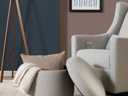 M22885PGEWLB,Babyletto,Naka Storage Ottoman in Performance Grey Eco-Weave w/ Light Wood Base