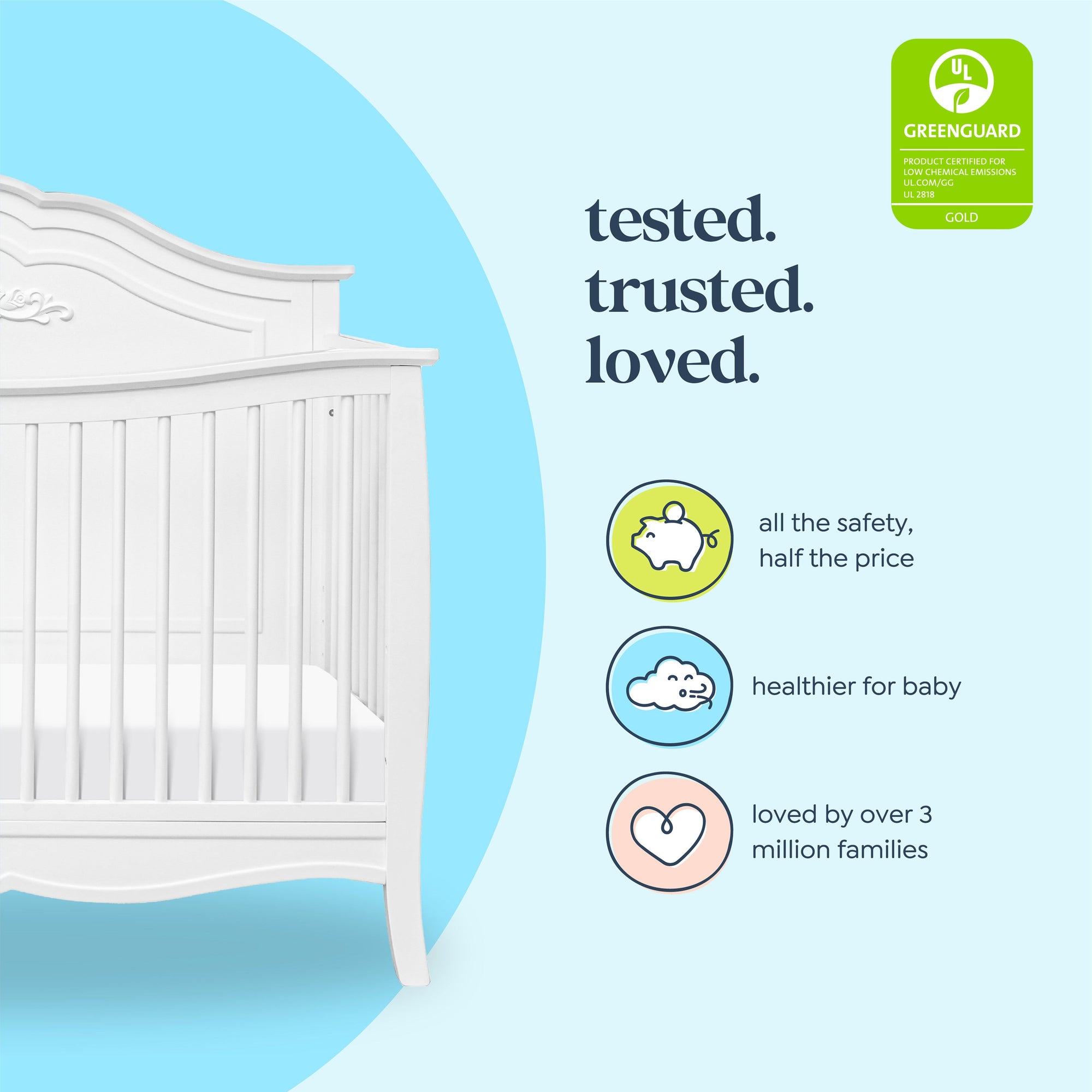 M20801W,DaVinci,Fiona 4-in-1 Convertible Crib in White