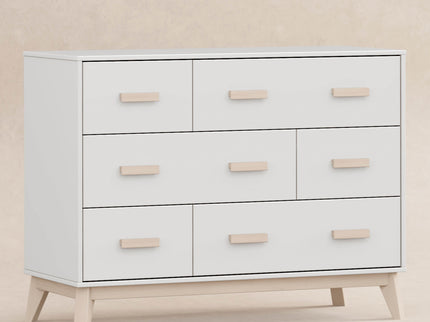M5826WNX,Babyletto,Scoot 6-Drawer Dresser in White/Washed Natural