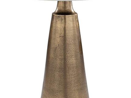 Midsummer 20" Wide Travertine and Antique Brass Accent Table