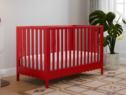 M27801TRD,DaVinci,Sammy Scallop 4-in-1 Convertible Crib in Strawberry Red