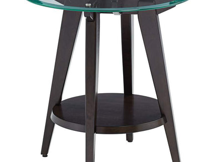 Milton 24" Wide Dark Brown Round Accent Table