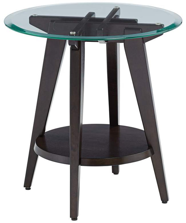 Milton 24" Wide Dark Brown Round Accent Table