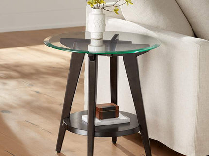Milton 24" Wide Dark Brown Round Accent Table