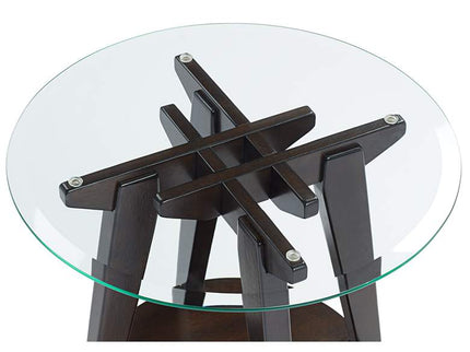 Milton 24" Wide Dark Brown Round Accent Table