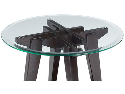 Milton 24" Wide Dark Brown Round Accent Table