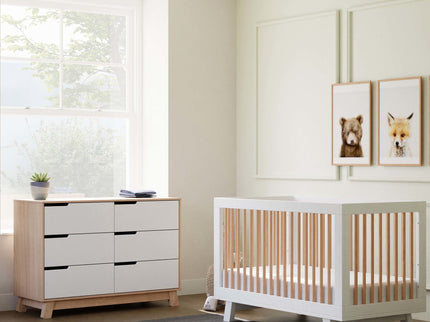 M4216NXW,Babyletto,Hudson 6-Drawer Double Dresser  Assembled in Washed Natural and White