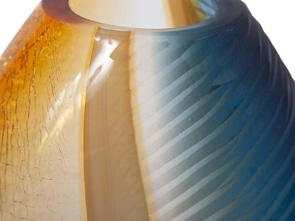 Mirina 16 1/2" High Blue and Amber Glass Decorative Vase