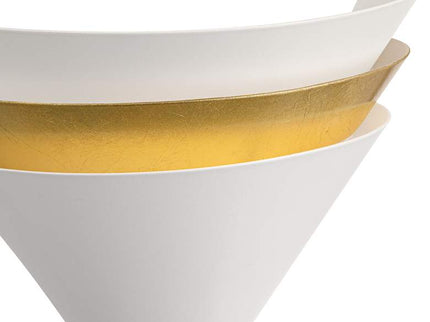 Misty 6 1/4" High White and Gold Leaf LED Wall Sconce Set of 2