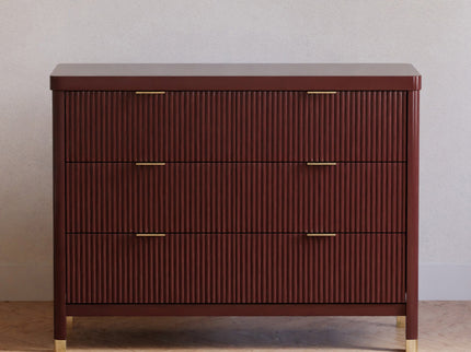 M26716CR,Namesake,Brimsley Tambour 6-Drawer Assembled Dresser in Crimson