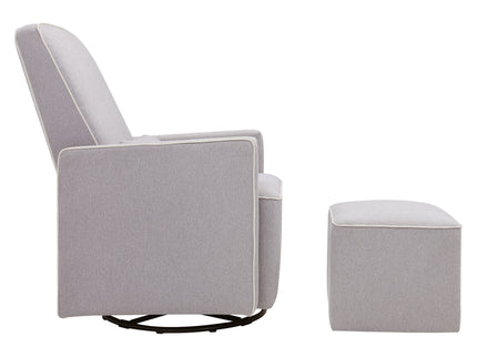 M11687GCM,DaVinci,Olive Glider and Ottoman in Grey Finish w/Cream Piping
