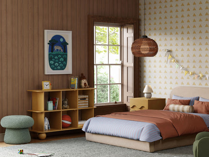 M31685ST,Babyletto Kids,Mushroom Pouf in Sage Teddy Loop