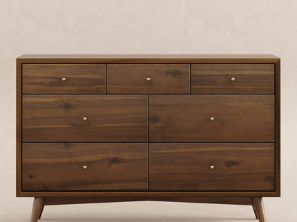 M15916NL,Palma 7-Drawer Double Dresser  Assembled in Natural Walnut