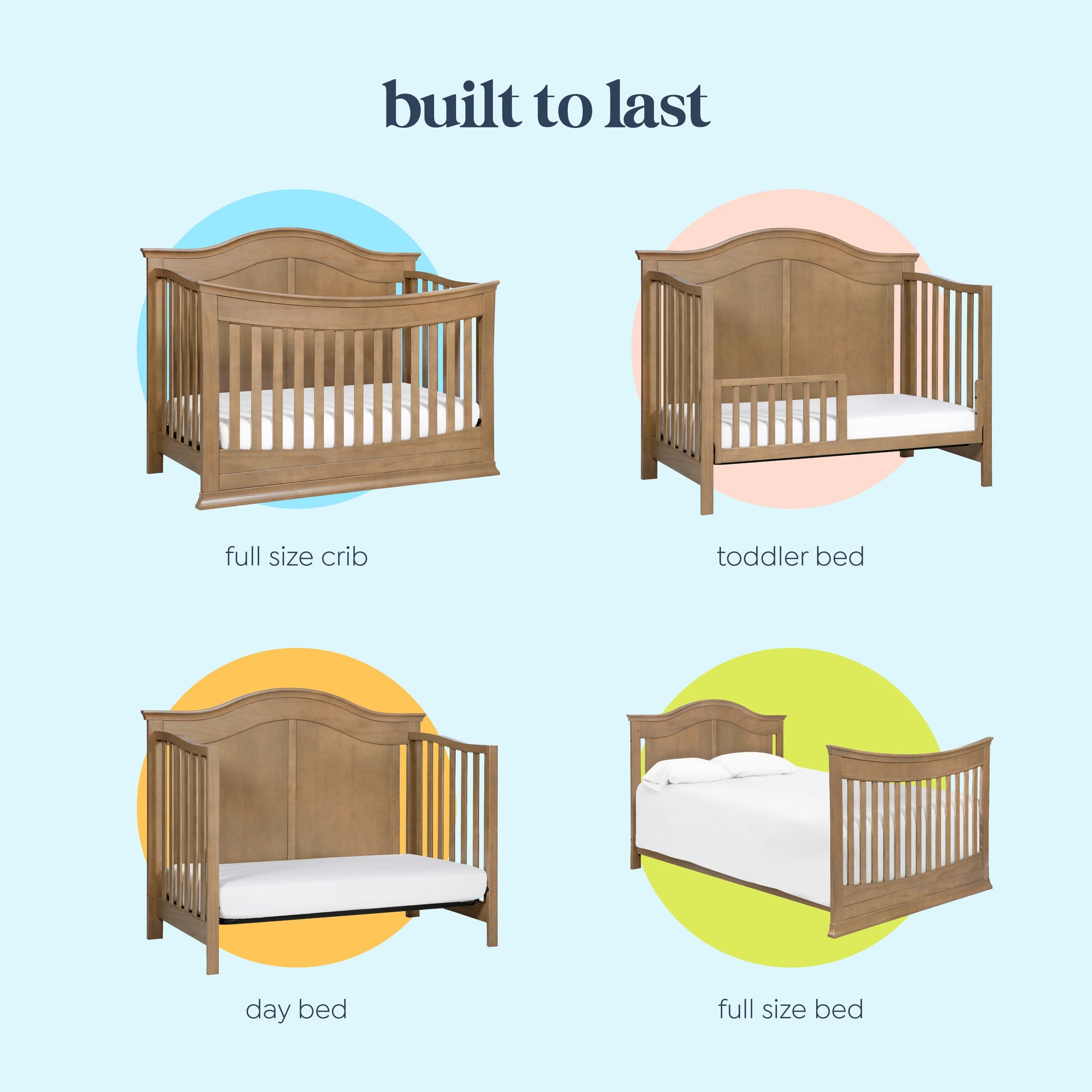M4501HN,DaVinci,Meadow 4-in-1 Convertible Crib in Hazelnut