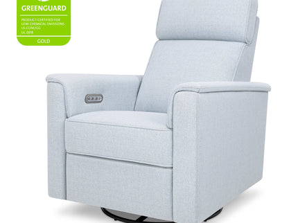 M17186PCET,Namesake,Willa Plus Power Glider Recliner w/ Power Headrest in Performance Blue Chambray Eco-Twill