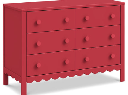 M27826TRD,DaVinci,Sammy Scallop 6-Drawer Dresser in Strawberry Red
