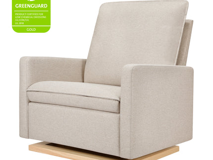 M20984PBEWLB,Babyletto,Cali Pillowback Chair and a Half Glider in Performance Beach Eco-Weave w/ Light Wood Base