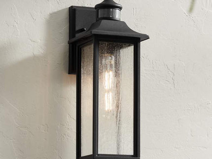 Moray Bay 16 1/2" High Black Motion Sensor Outdoor Wall Light