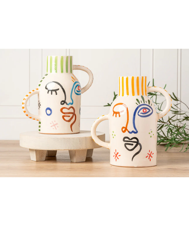 Moroccan Handpainted Visage Vase