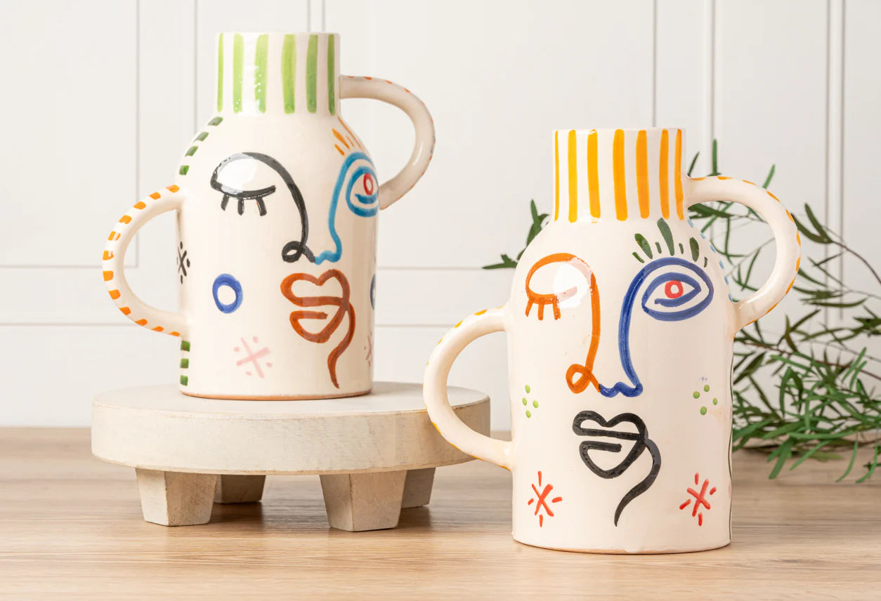 Moroccan Handpainted Visage Vase