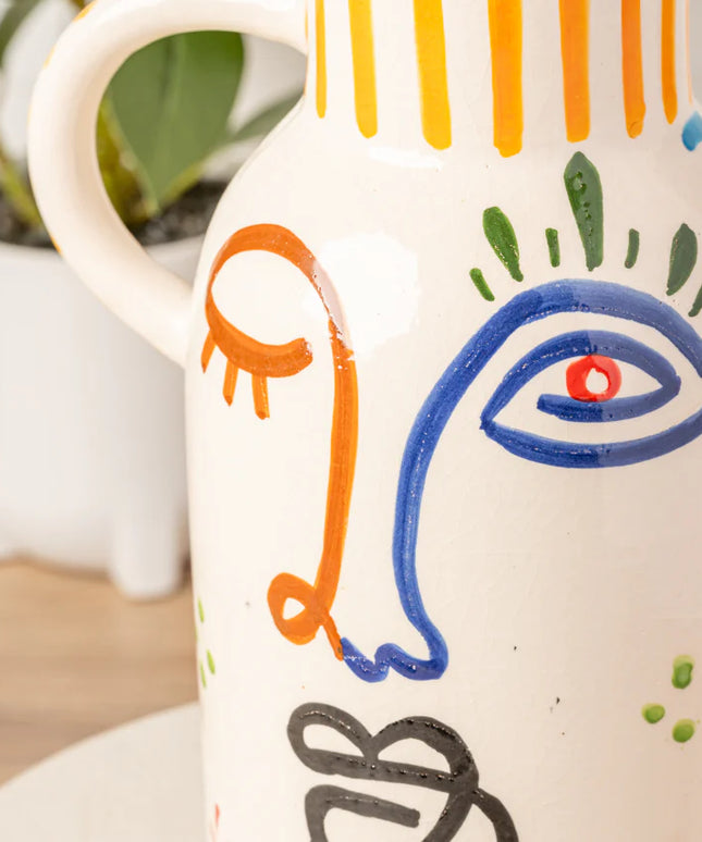 Moroccan Handpainted Visage Vase