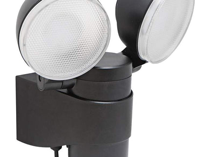 Motion Activated Black 6" High 2-Light LED Security Light