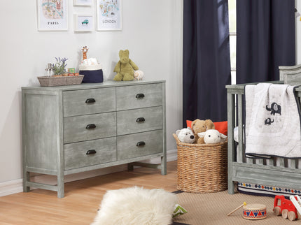 M13516CTG,DaVinci,Fairway 6-Drawer Double Dresser in Cottage Grey