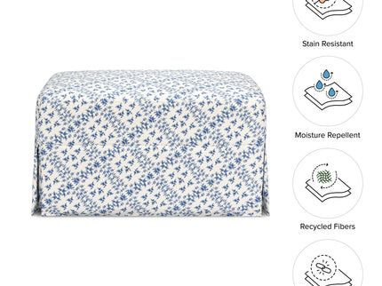 M21785BLT,Namesake,Sarah Flint x Namesake Crawford Gliding Ottoman in Blue Lattice Performance Eco-Weave