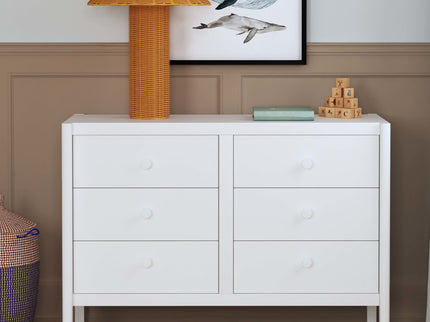 M25126W,DaVinci,Birdie 6-Drawer Dresser in White