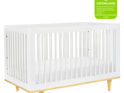 W4901WN,DaVinci,Marley 3-In-1 Convertible Crib in White Finish and Natural Legs