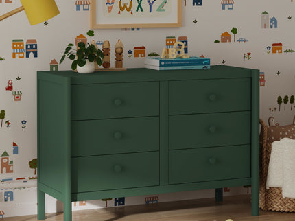 M25126FRGR,DaVinci,Birdie 6-Drawer Dresser in Forest Green