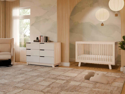 M4216NXW,Babyletto,Hudson 6-Drawer Double Dresser  Assembled in Washed Natural and White