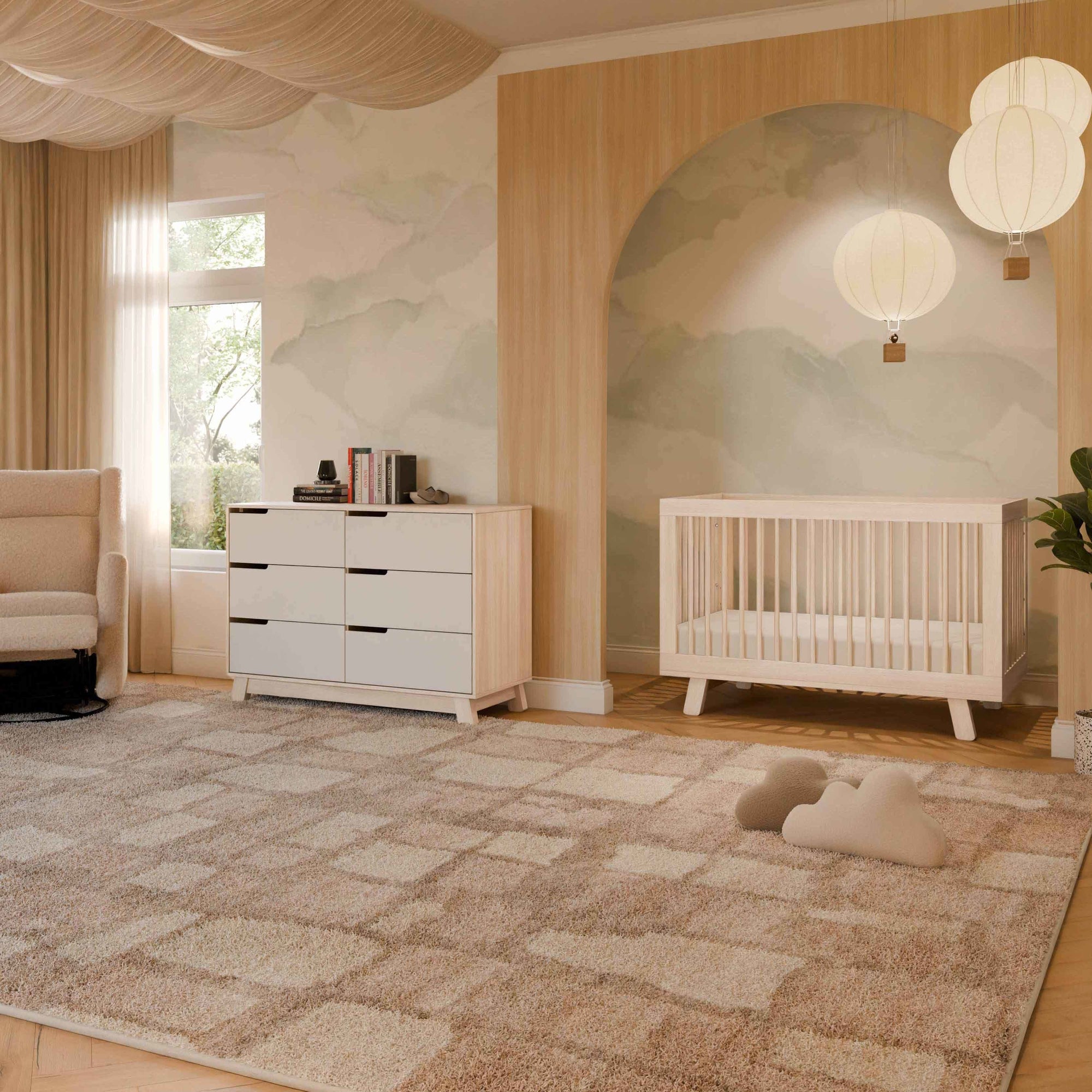M4216NXW,Babyletto,Hudson 6-Drawer Double Dresser  Assembled in Washed Natural and White