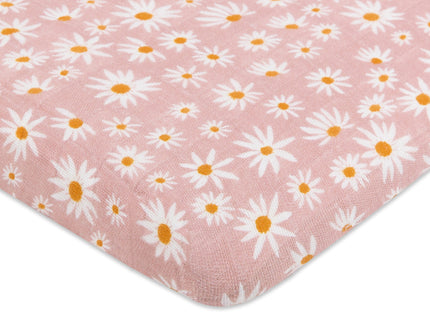 T28034,Babyletto,Daisy Muslin All-Stages Bassinet Sheet in GOTS Certified Organic Cotton