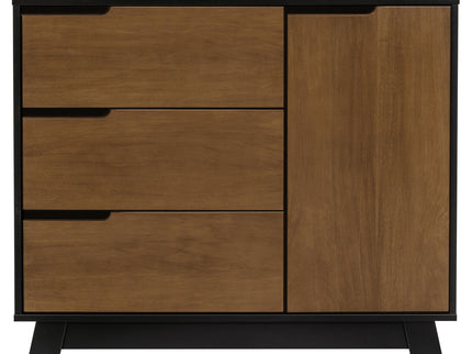 M4223BNL,Babyletto,Hudson 3-Drawer Changer Dresser w/Removable Changing Tray in Black/Natural Walnut