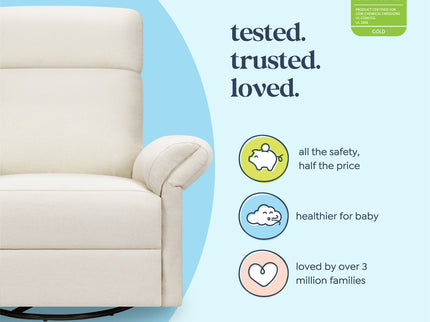 M24386VN,DaVinci,Suzy Flex Swivel Recliner w/ Adj. Arms & Headrest in Vanilla