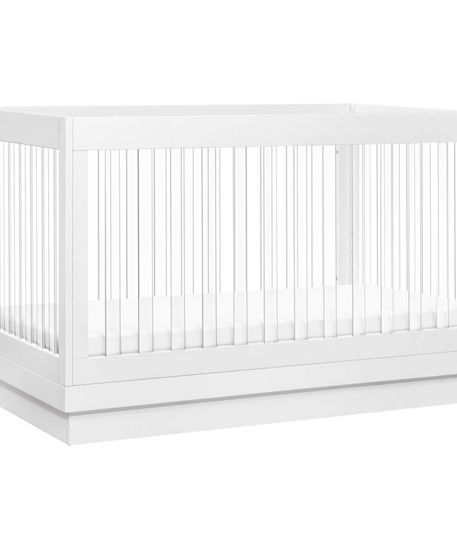 M8601KW,Babyletto,Harlow 3-in-1 Convertible Crib w/Toddler Bed Conversion Kit in White/Acrylic