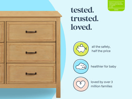 M12826HY,DaVinci,Charlie 6-Drawer Double Dresser in Honey