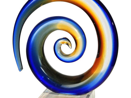 Mystification 8" High Multi-Color Blue Glass Sculpture