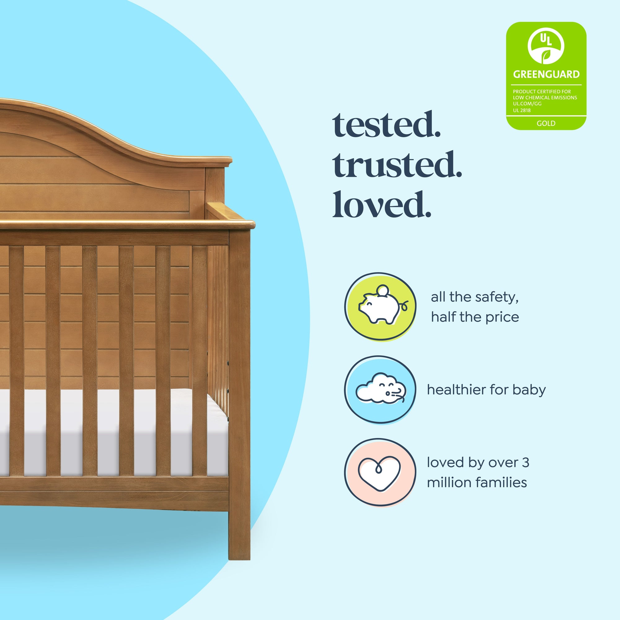 F16901CT,Carter's,Nolan 4-in-1 Convertible Crib in Chestnut