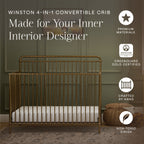 M15301VG,Namesake,Winston 4-in-1 Convertible Crib in Vintage Gold