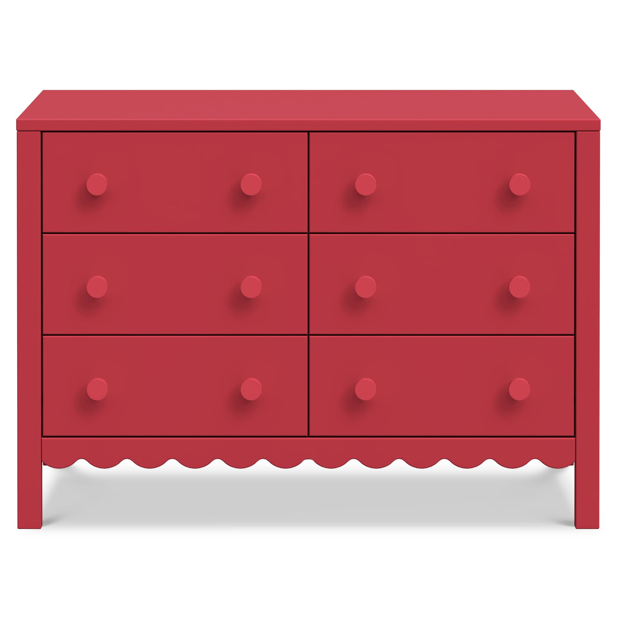 M27826TRD,DaVinci,Sammy Scallop 6-Drawer Dresser in Strawberry Red