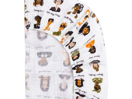 T28436,Babyletto,Women In History Muslin Mini Crib Sheet in GOTS Certified Organic Cotton