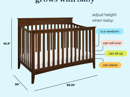 M9301Q,DaVinci,Grove 4-in-1 Convertible Crib In Espresso Finish