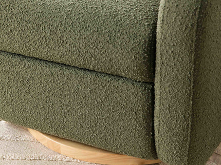 M23188OBLB,Babyletto,Nami Glider Recliner w/ Electronic Control and USB in Olive Boucle w/Light Wood Base