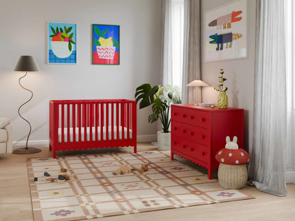 M27826TRD,DaVinci,Sammy Scallop 6-Drawer Dresser in Strawberry Red