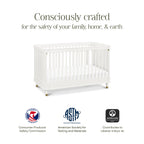 B14301RW,Namesake,Tanner 3-in-1 Convertible Crib in Warm White