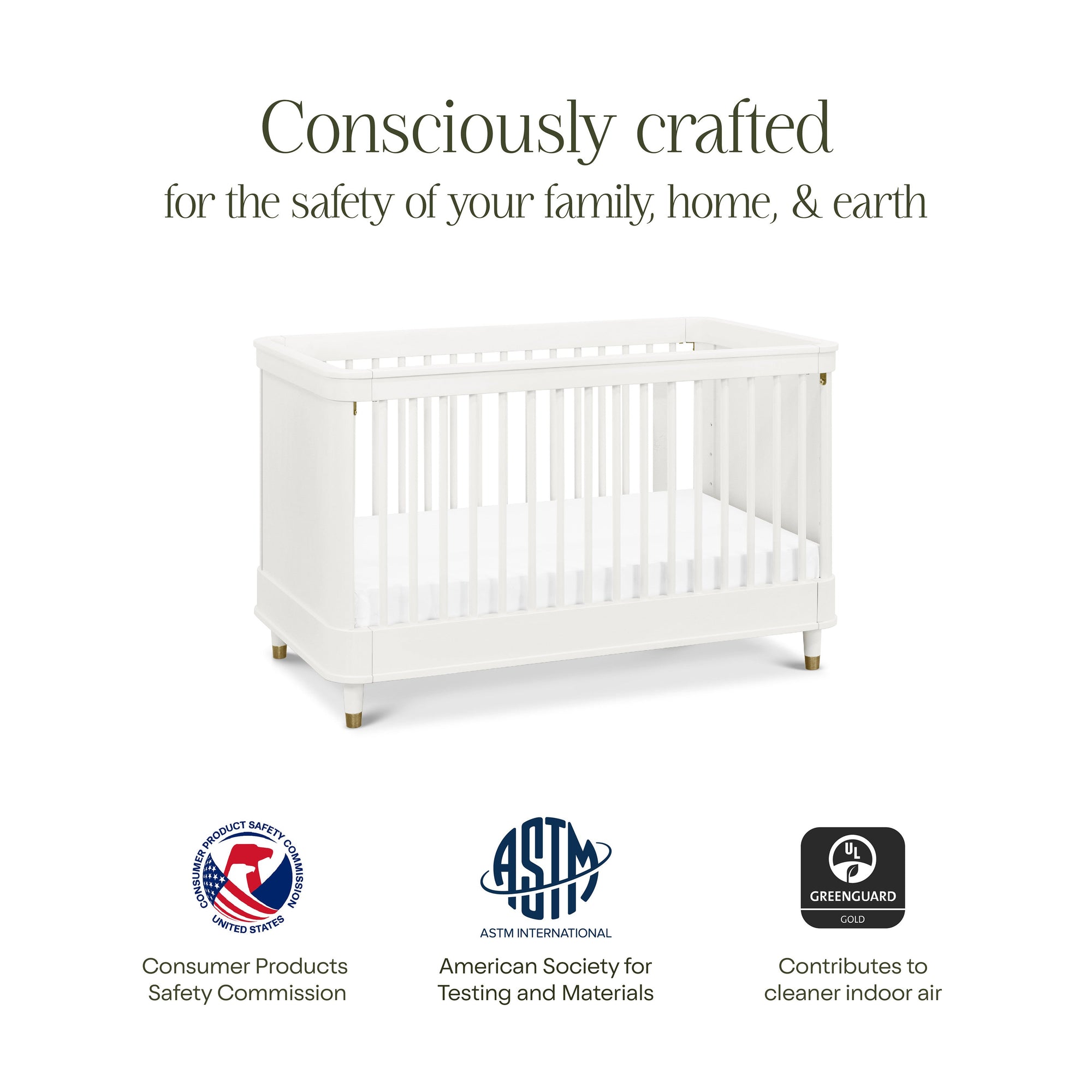 B14301RW,Namesake,Tanner 3-in-1 Convertible Crib in Warm White