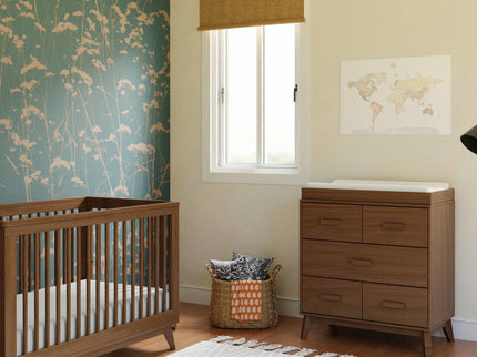 M5823NL,Babyletto,Scoot 3-Drawer Changer Dresser in Natural Walnut