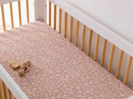 T28035,Babyletto,Daisy Muslin Crib Sheet in GOTS Certified Organic Cotton